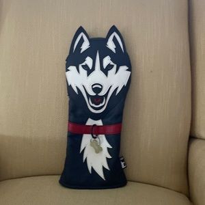 UConn Husky golf head over. Top quality leather.  Will fit any size driver.